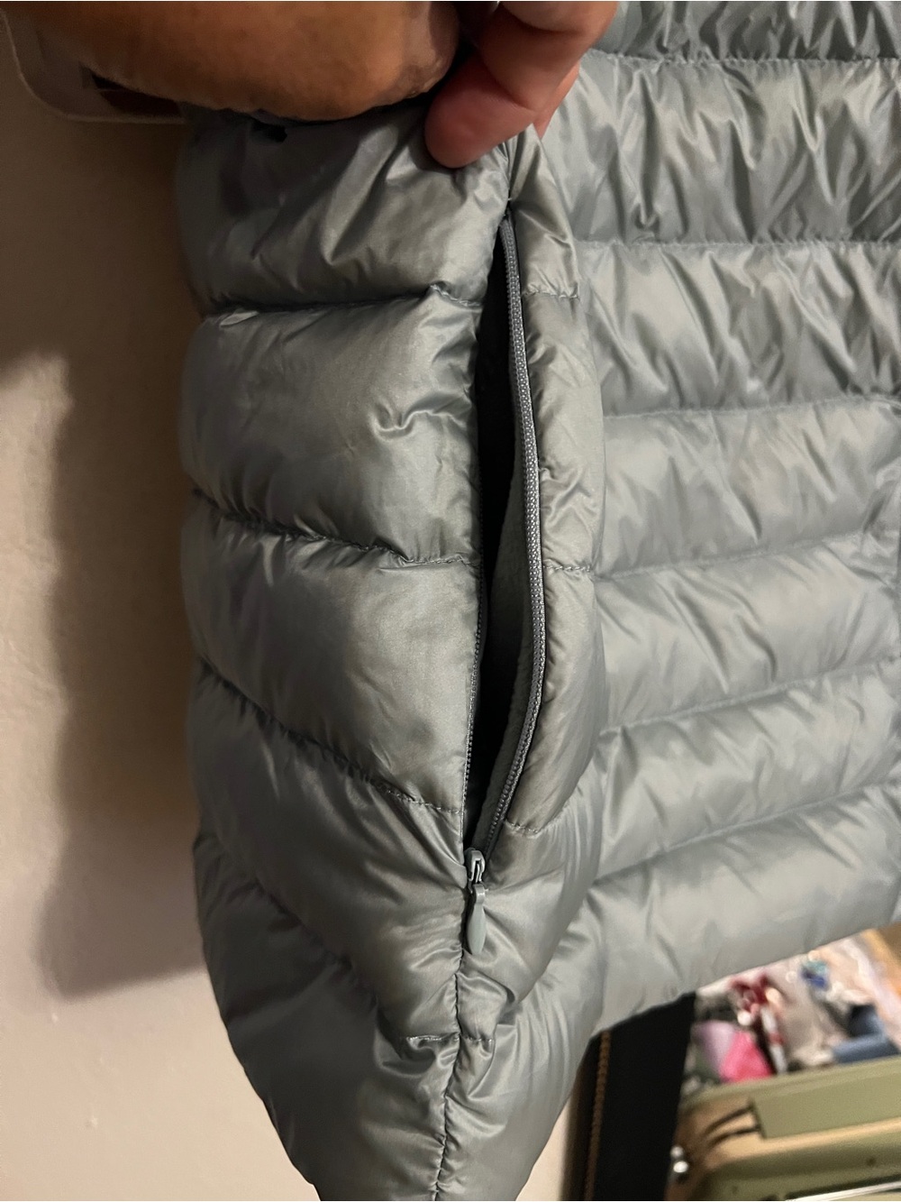Martha Stewart Quilted Packable Puffer Jacket - Sage - Picture 3 of 4